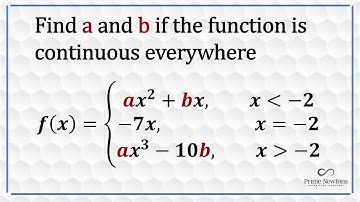 Find a and b if f(x) is continuous everywhere