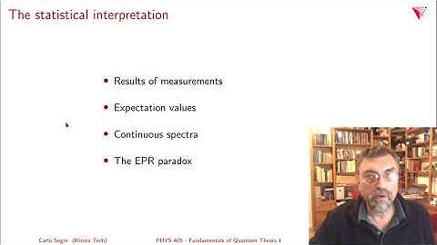 3.03 The statistical interpretation & EPR paradox