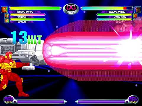MvC2 - that ain't safe - Sentinel bombs (punish with Iron Man)