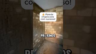 🔥 Parede chapiscada com sucesso! #obra #reforma #chapisco #reboco