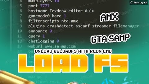 How to Load FS GTA SAMP Unload Reloadfs With RCON CMD Filterscript .amx File Configuration Server
