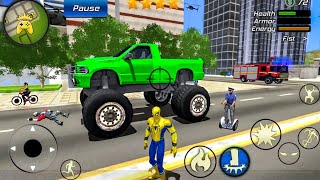 Spider Rope Hero Gangster Crime - Monster and Fire Truck at Vegas City - Android Gameplay screenshot 1