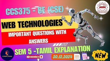 CCS375 - Web Technologies Important Questions with answers in Tamil | Last Min Revision | AU R-2021