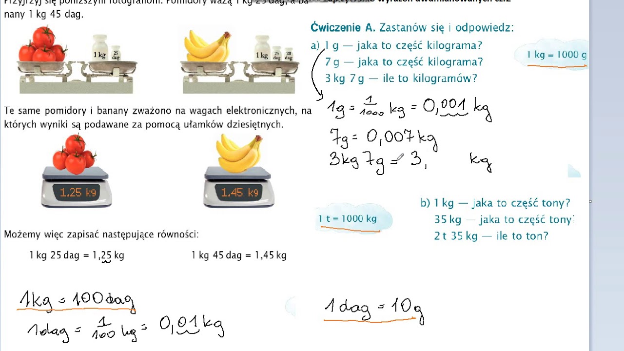Ułamki Dziesiętne Dwumianowane Sprawdzian Kl 4 klasa 4 wyrazenia dwumianowane cz2 notatka - YouTube