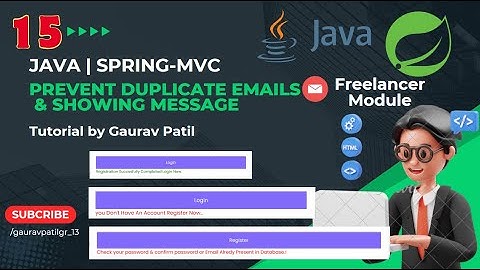 #15: Spring MVC project prevents duplicate email submissions on registration Java tutorial