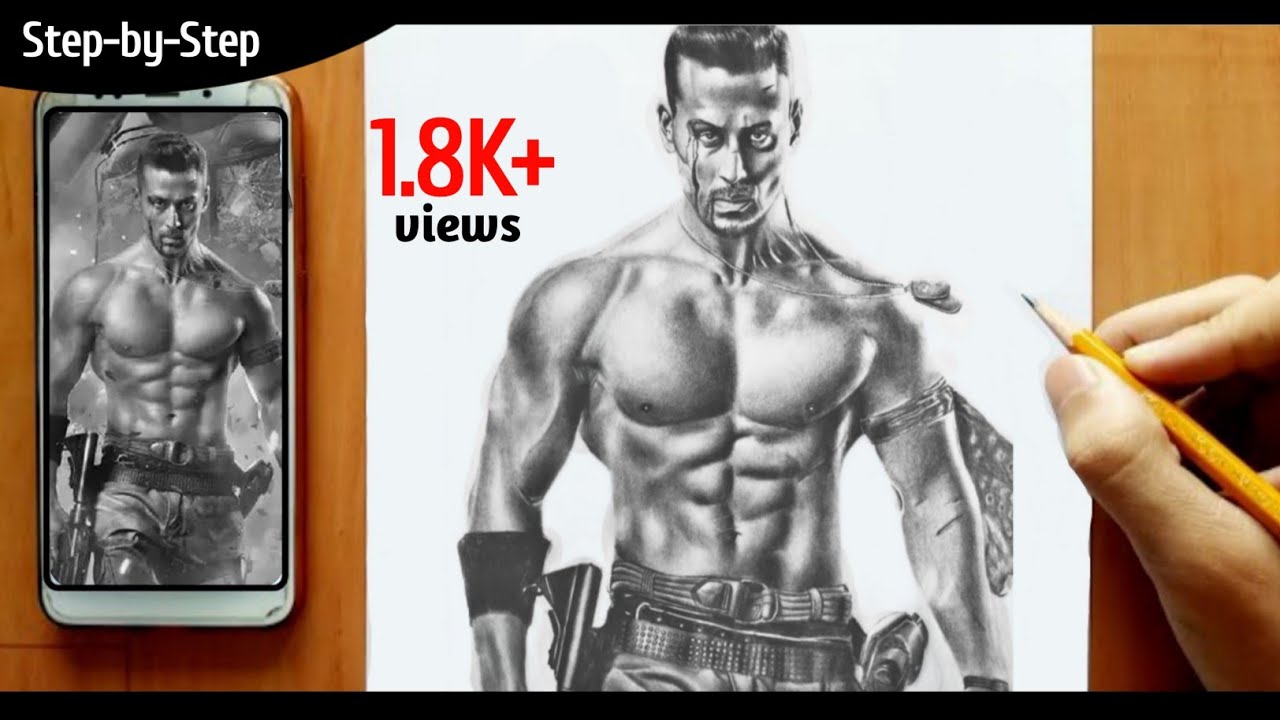 Drawing Tiger Shroff from Baaghi 3 Movie | Speed Art | Flip Book Artist  2020 - YouTube