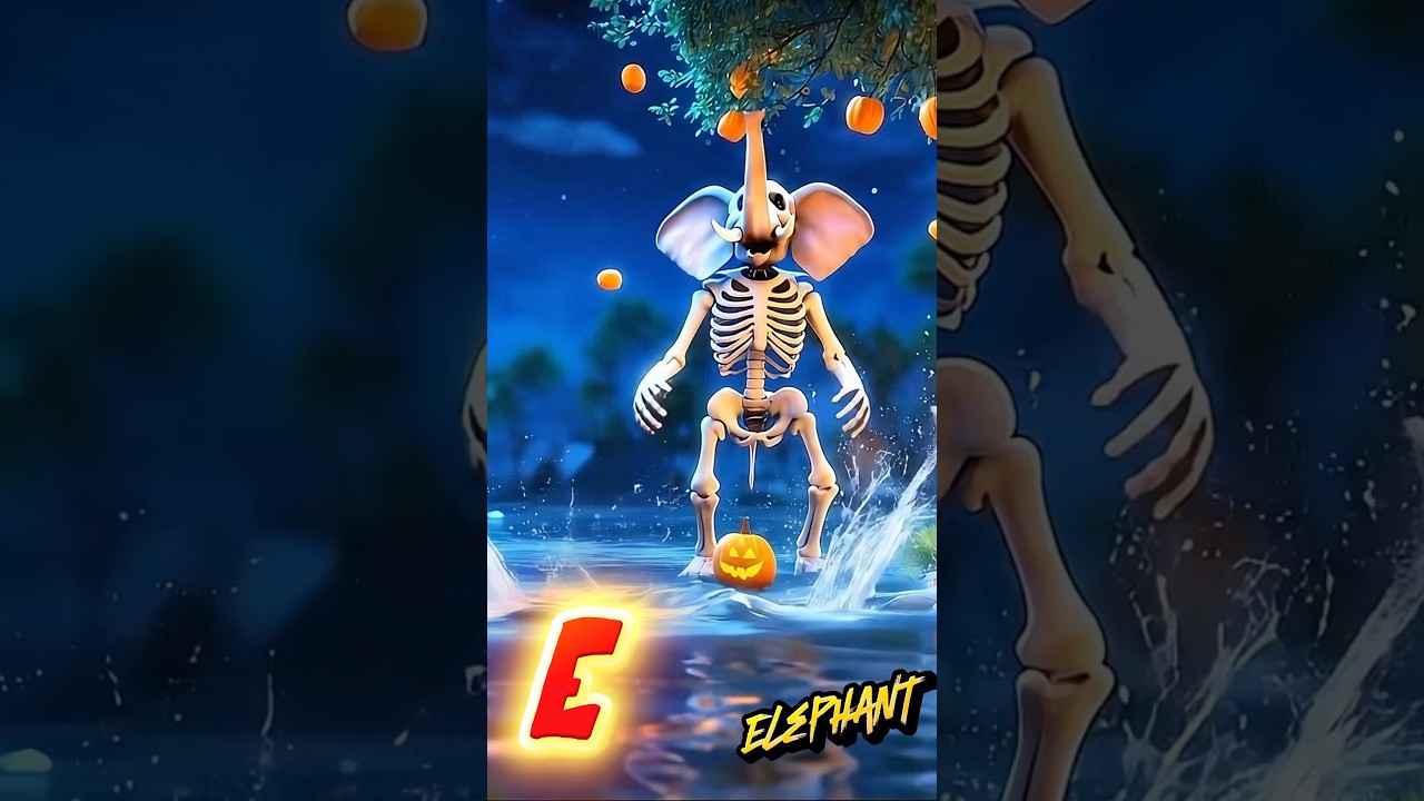 🎃ABC Skeleton Animals Halloween Song (EFGH) 