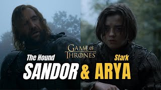 The Bloody Hound and His Traveling Companion Arya | Game of Thrones
