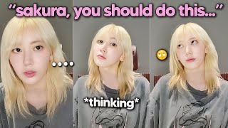 Sakura *complains* to fans and says she won't do what they keep on asking her (ft. Yunjin)