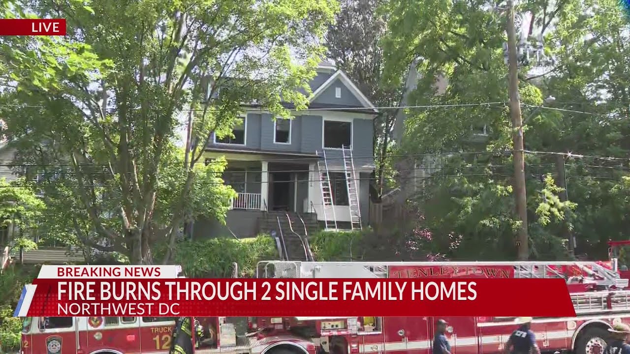 Around 100 firefighters respond to Northwest DC house fire - YouTube