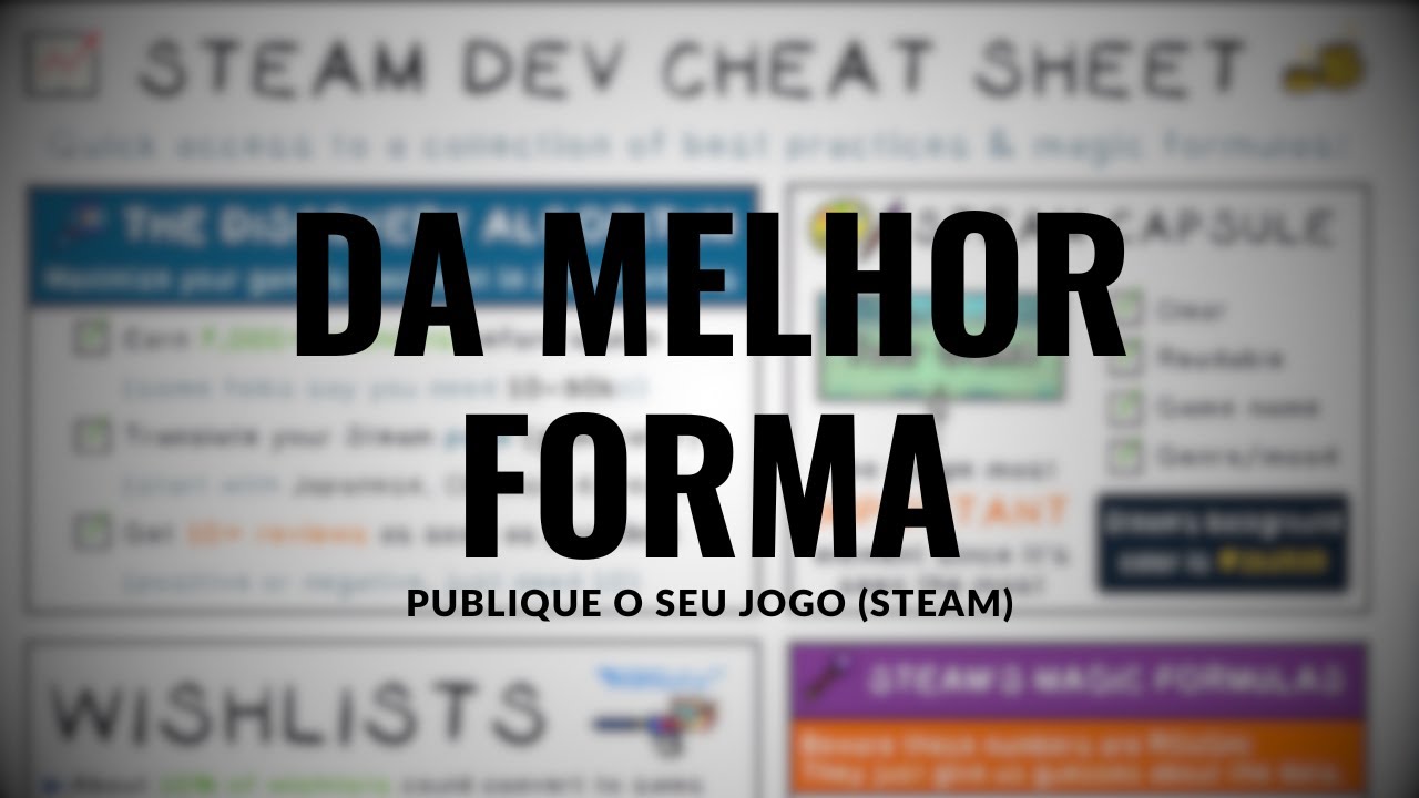 Dicas na hora de PUBLICAR o seu jogo - Steam Cheat Sheet