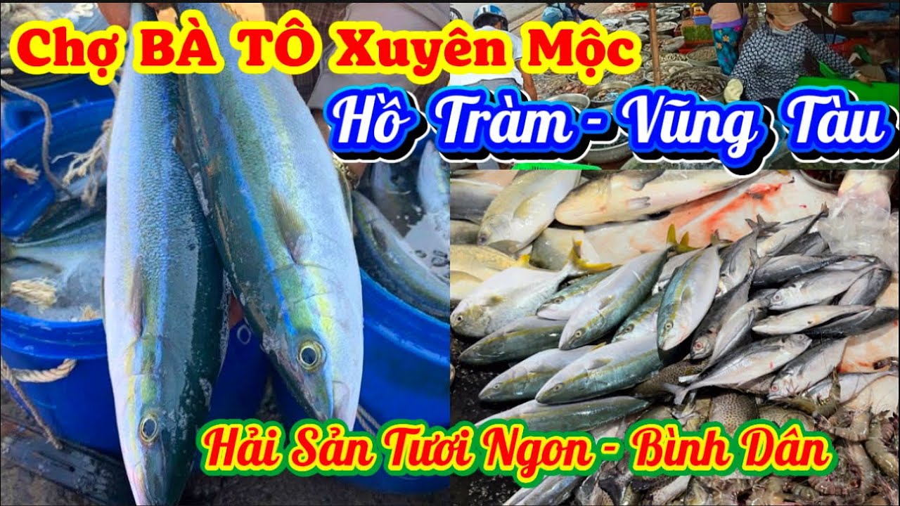 Chợ Bà Tô- Hồ Tràm!nơi bán hải sản tươi ngon giá hợp lý!! #dulichvietnam