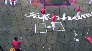 広島カープ 廣瀬のトスバッティング練習_2012040601