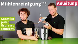 Espressomühle reinigen - Anleitung mit Mühlenreiniger oder manuell