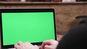 Typing On Green Screen Computer Stock Video
