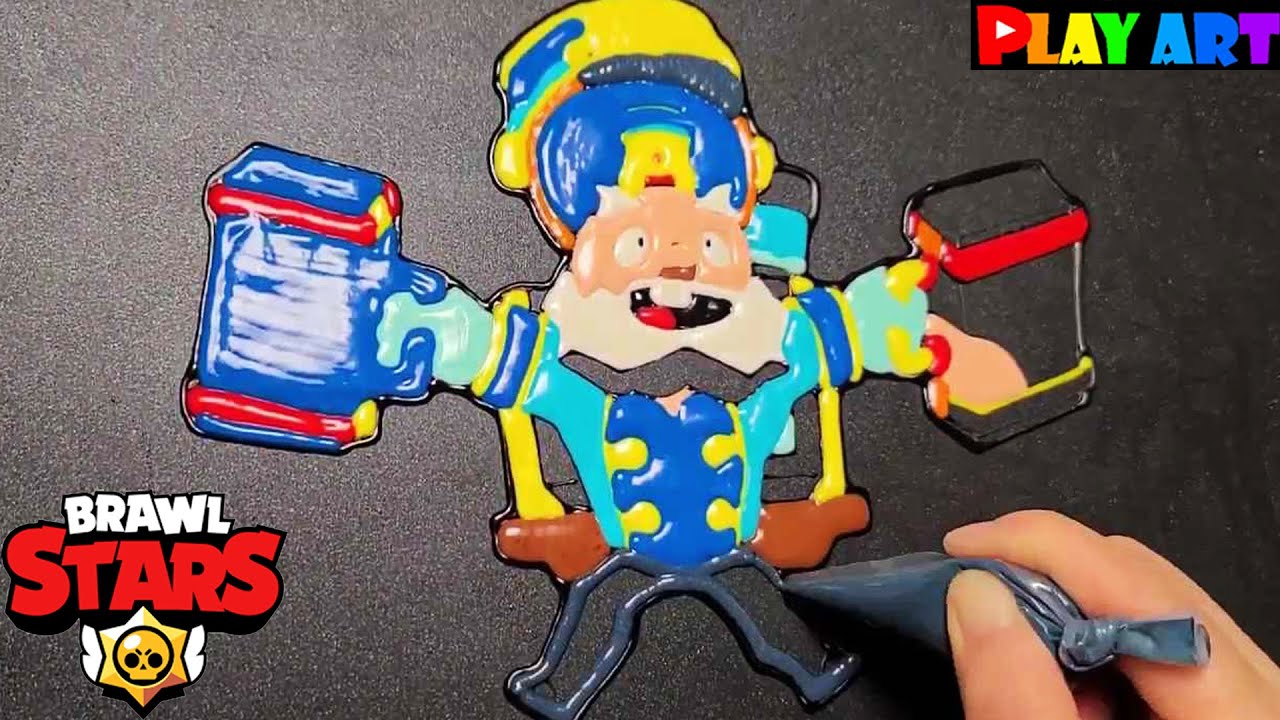 Pancake art Brawl stars Bellhop Mike, 팬케이크아트 브롤스타즈 벨보이 마이크, Making
