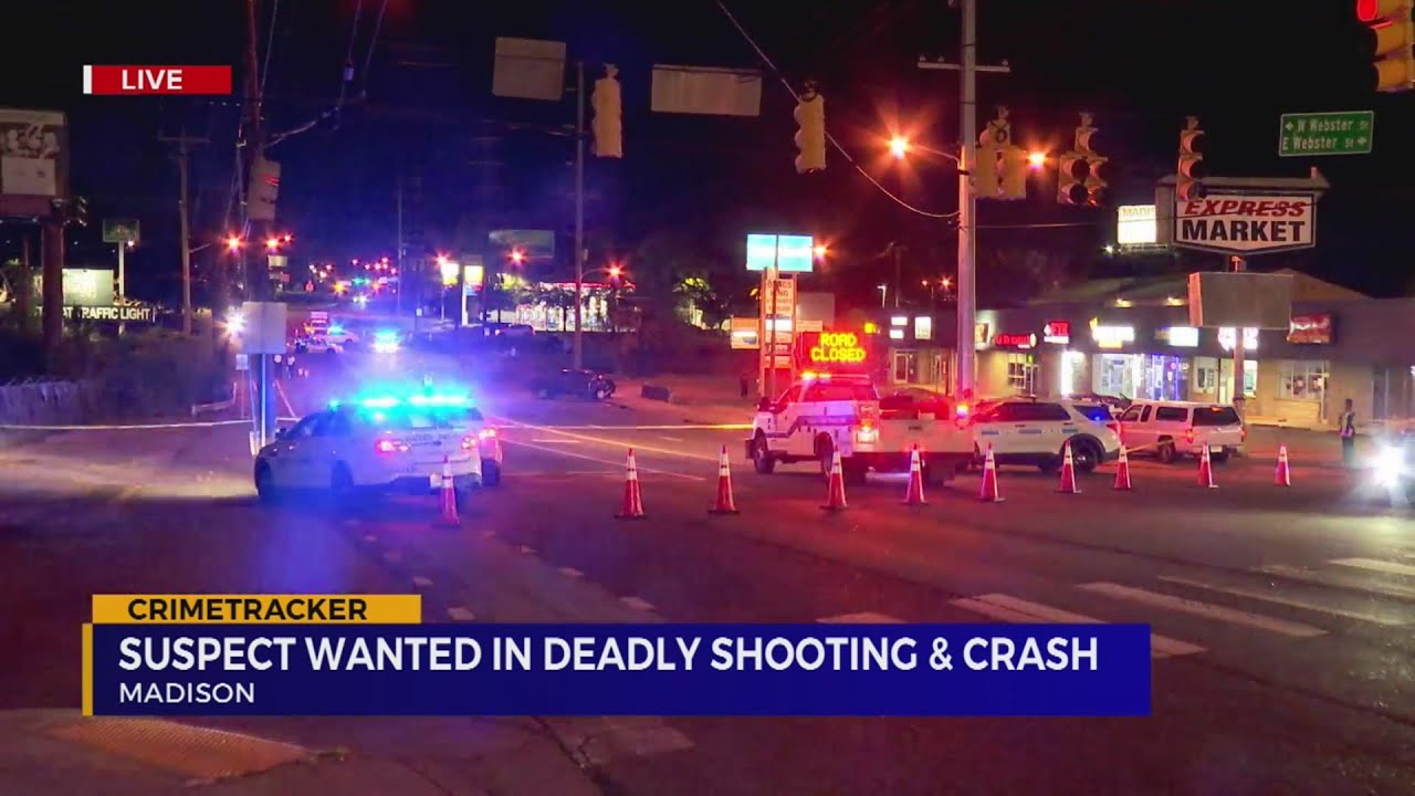 Suspect sought after deadly shooting, crash in Madison - YouTube