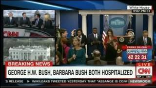 President George Bush and Barbara Bush both in Hospital