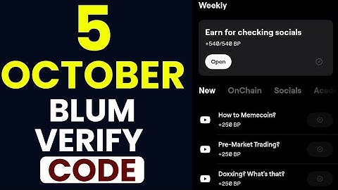 How to Memecoin? Video Code | Blum New Video Code 5 October | Blum Today video code 5 October
