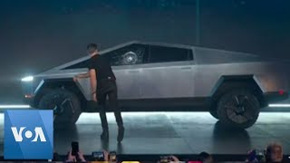 Tesla co-founder and ceo elon musk unveiled the all-electric
battery-powered cybertruck at design center in california on thursday,
november ...