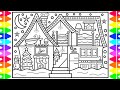 How to Draw a Christmas House with Decorations 🎄❤️💚Christmas Drawing and Coloring Pages for Kids