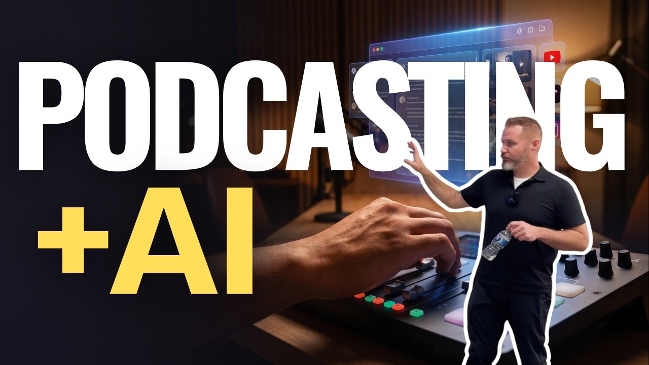 Matt Nelson presenting AI in podcasting at Launch SA