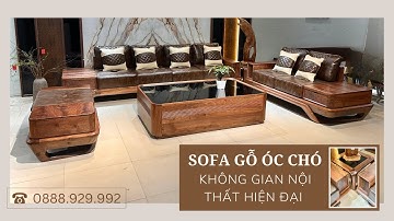 Nội thất phòng khách hiện đại | Mẫu sofa gỗ óc chó nhập khẩu Bắc Mỹ | Sofa Gôc Việt Mộc