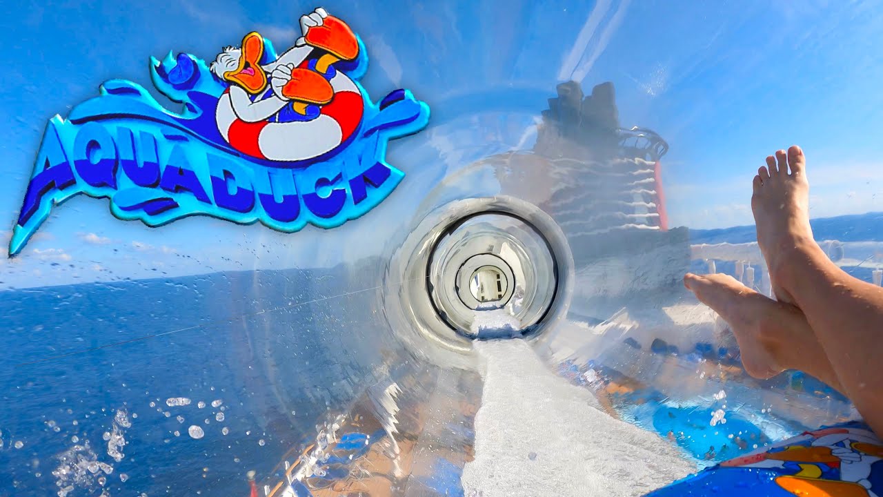 Disney Fantasy Very Merrytime Cruise! AquaDuck POV, Aladdin Night, & Flo's V8 Cafe Food Options!