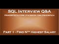 Part 1   How to find nth highest salary in sql