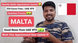 MALTA VFS UAE New Update ! Idenitity Malta New System | 250 Euro | Malta Work Visa New Update |Hindi