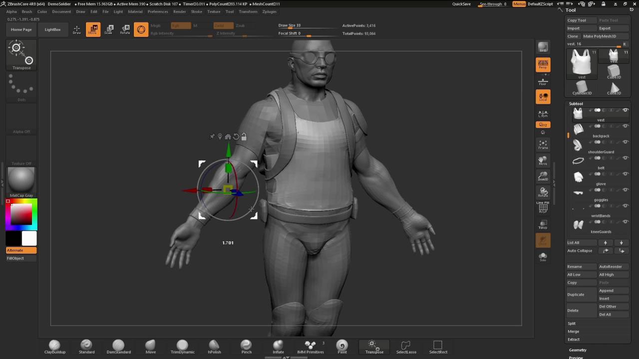 how to move object in zbrush