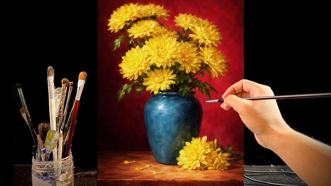 👉 Can You Paint This Artwork? | Easy Flower Painting Tutorial for ...