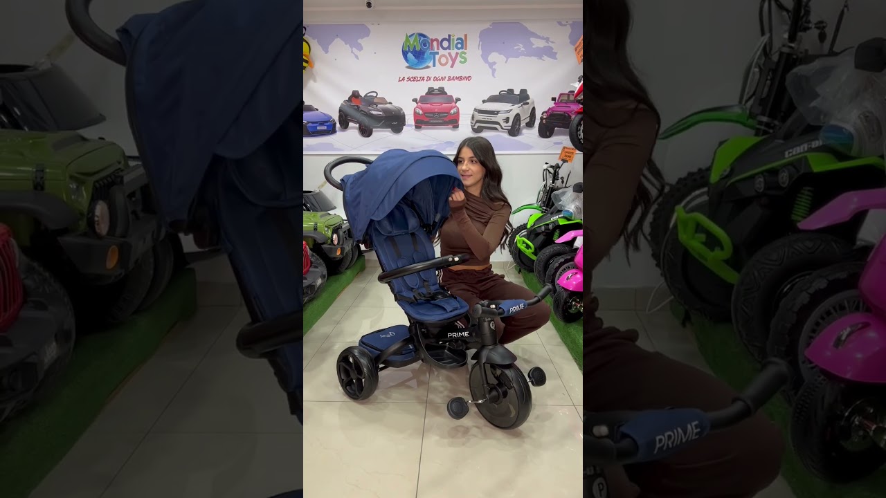 HOMCOM Triciclo Per Bambini 2 In 1 Passeggino Reversibile Con Maniglione Tettuccio E Barra Rimovibili Poggiapiedi Pieghevole Eta 1 5 Anni Grigio~370 191gy