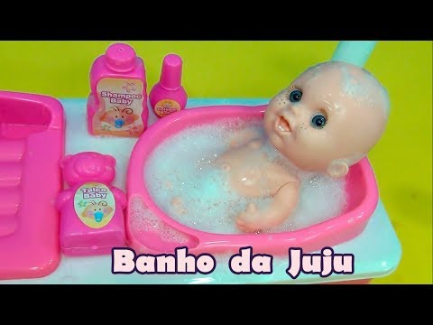 Banho da Boneca Juju! Rotina da tarde da boneca da tia Cris! #boneca #banhodajuju #brincadeiras