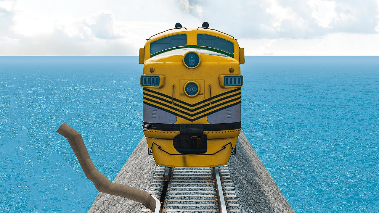 Coolest Colorful Train vs Broken Rails On a Deserted Island! Fun Adventures In BeamNG.Drive