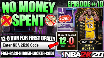 NBA 2K20 NO MONEY SPENT #19 - NEW HIDDEN LOCKER CODE AND 12-0 RUN FOR A FREE GALAXY OPAL IN MYTEAM
