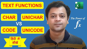 Text Functions | CHAR, UNICHAR, CODE and UNICODE Functions In Excel