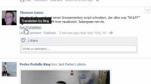 Facebook Translation feature
