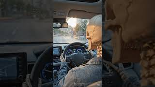 skeleton driving a car #short
