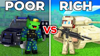 Poor Mikey S.W.A.T vs Rich JJ MILITARY Survival Battle in Minecraft ? (Maizen)