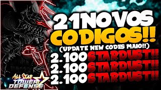 LANÇOU!! 25 NOVOS *EXCLUSIVOS* CODES SECRETOS no ALL STAR TOWER DEFENSE  (UPDATE DE FEVEREIRO) ROBLOX 