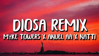 Myke Towers ft. Anuel AA, Natti Natasha - Diosa REMIX (Letra/Lyrics)