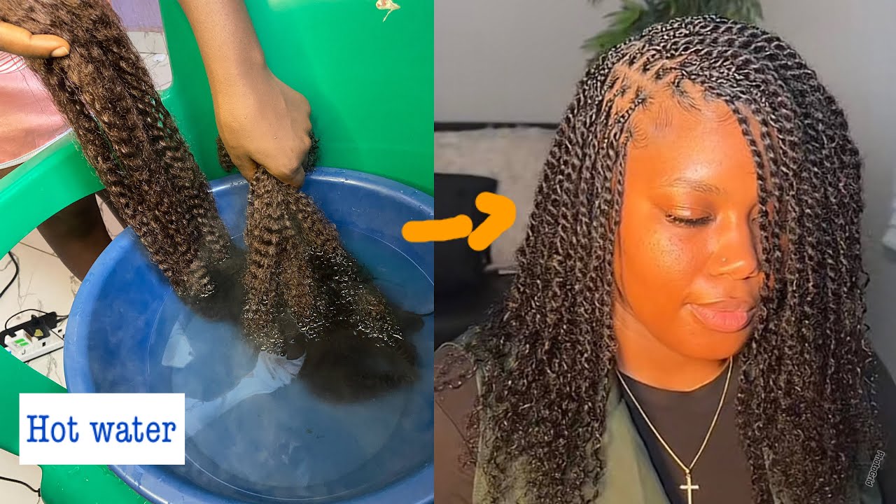 Hot water will change the game😱 MINI TWIST tutorial with HOME MADE human hair extension