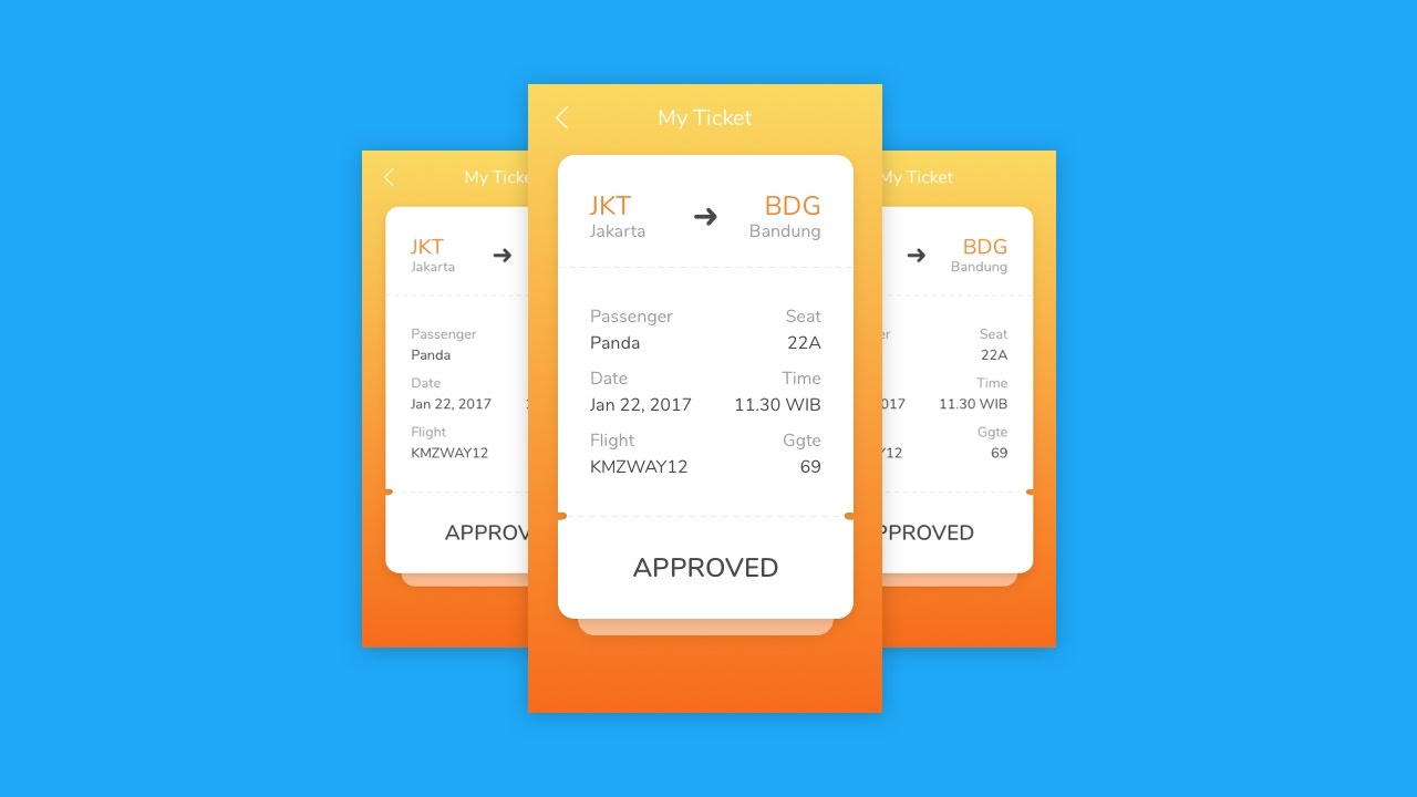 e ticket mobile ui design tutorial youtube