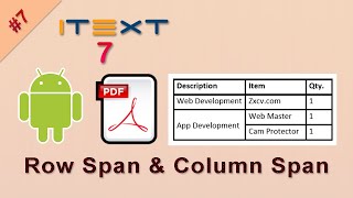 iText Column Span | Row Span | iText 7 Table tutorial | iText 7 Android Tutorial | iText 7 Java