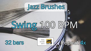 100 BPM - Jazz Swing - 4/4 Drum Track - Metronome - 32 bars AABA - Drum Beat