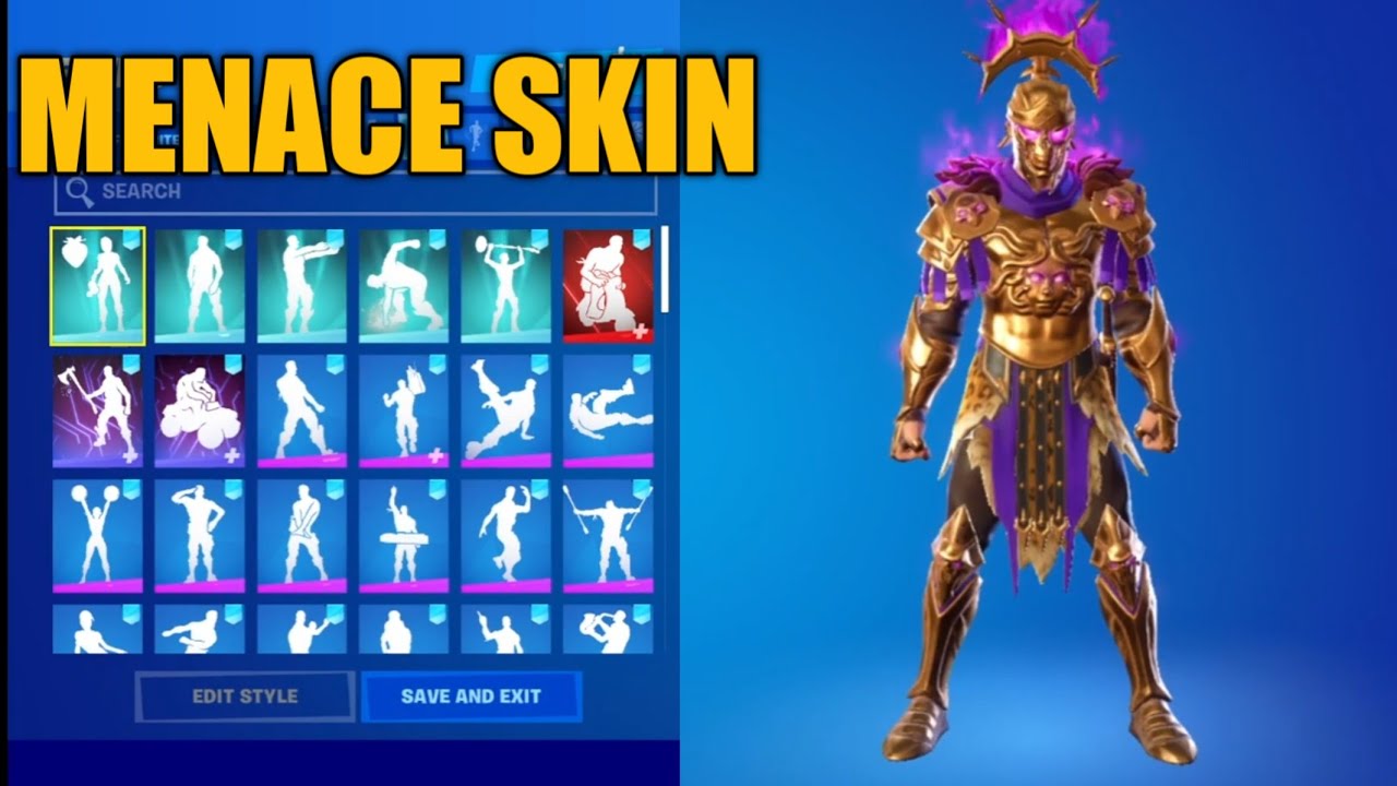 NEW* MENACE SKIN Showcase with New Fortnite Dances & New Emotes! (Chapter 2 Season 5 ) FORTNITE BATT