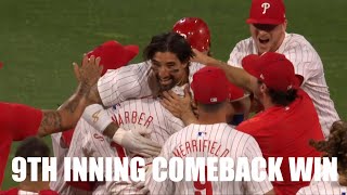 Phillies Score 2 to Come Back in the 9th and Get a Walk Off Win vs Padres!!