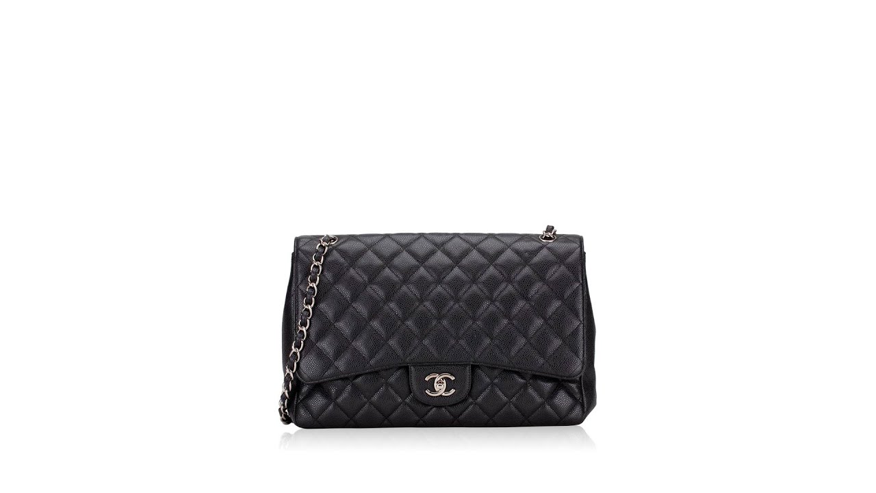 Chanel Caviar Maxi Single Flap Bag Black