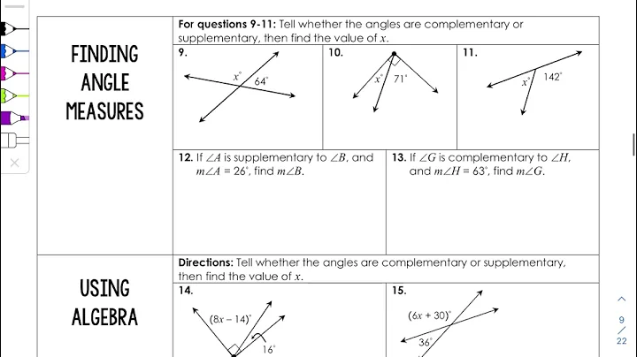 Complementary & Supplementary Angles